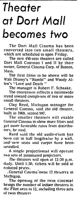 Dort Mall Cinema - 1975 ARTICLE ON TWINNING (newer photo)